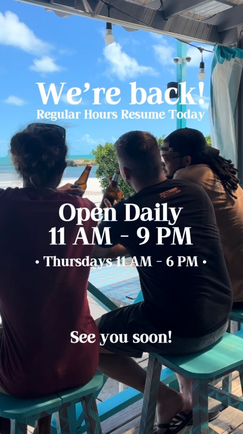 We are officially back to our regular hours! Grab a friend and come on by—we can’t wait to see you! 🌴
