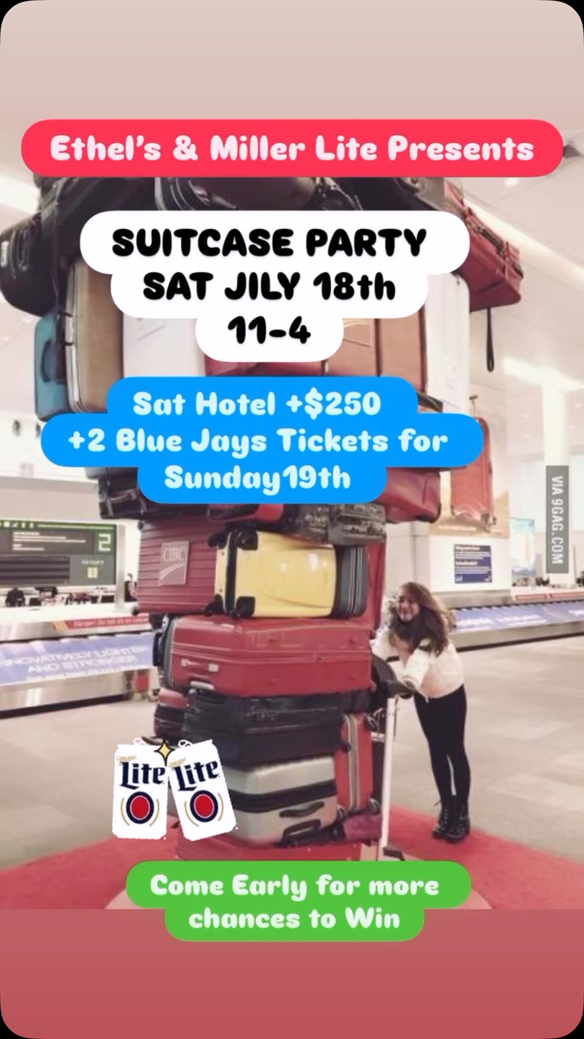 Ethel’s Suitcase Party starts at 11!
