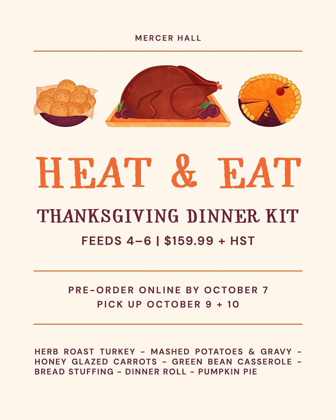 Thanksgiving dinner, made by Mercer 🍽️