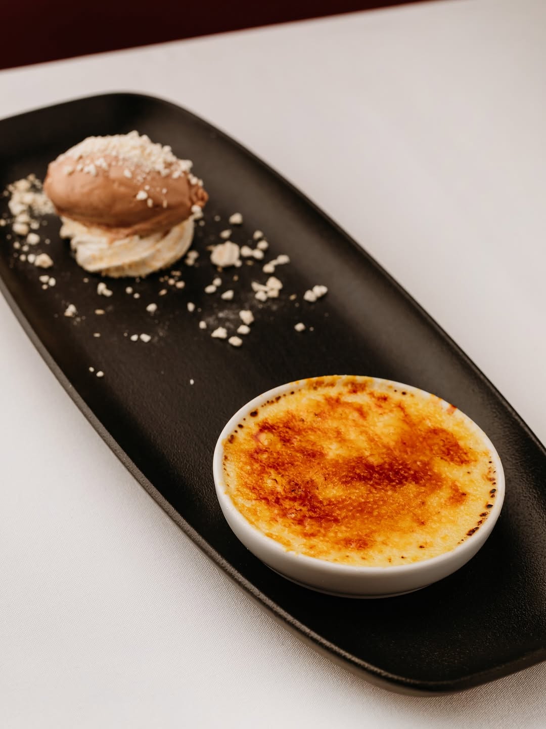 Delicate floral notes, caramelized sugar, and layers of tropical fruit thoughtfully composed by Pastry Chef Jean-Pierre
