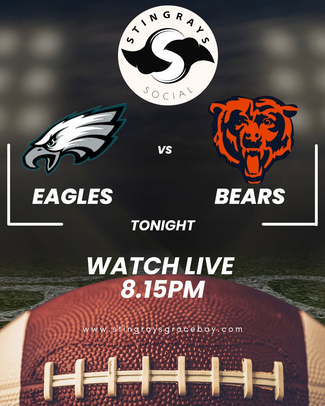 🏈MONDAY NIGHT FOOTBALL IS LIVE AT STINGRAYS!🏈