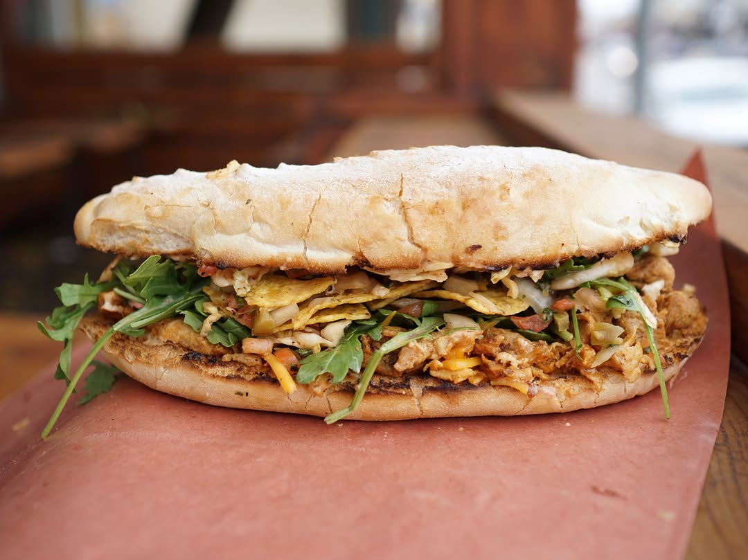 !! VEGAN ALERT !! The Little Donkey - Vegan Mushroom/Soy Protein, Burrito Sauce, “Cheddar”, Pineapple Pico De Gallo, Ch
