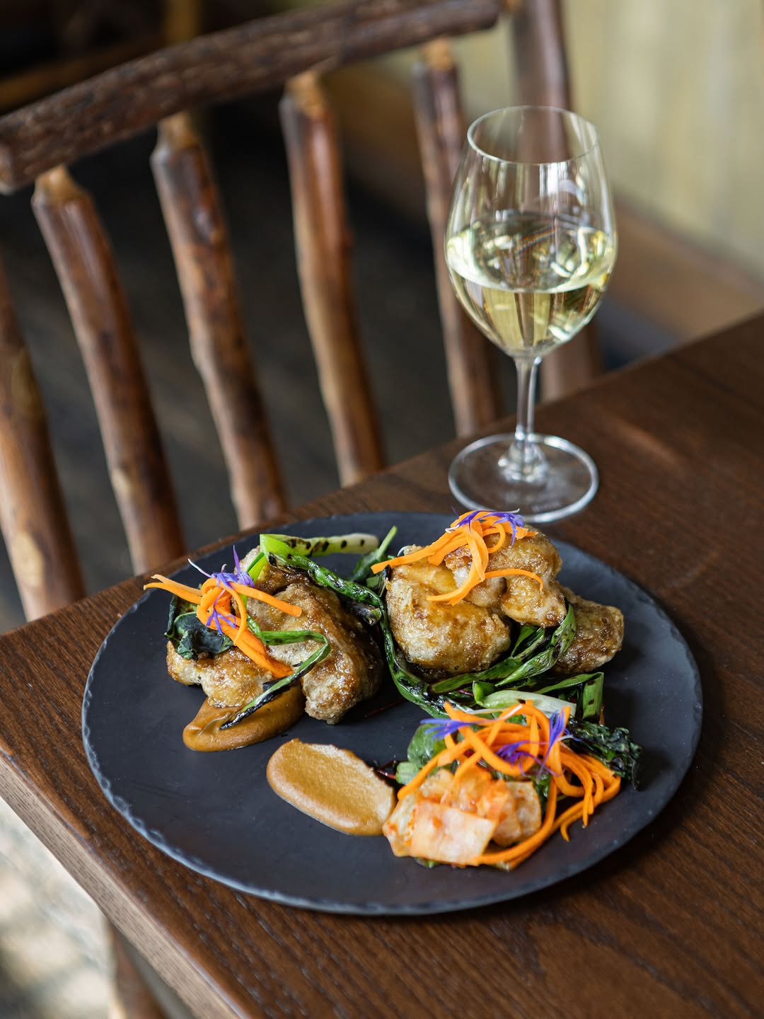 A fall favourite. Trafford Farms Lion’s Mane Mushrooms, Southern Skies Scallion, Pickled Carrot, Pepita, Margaret’s Kimc