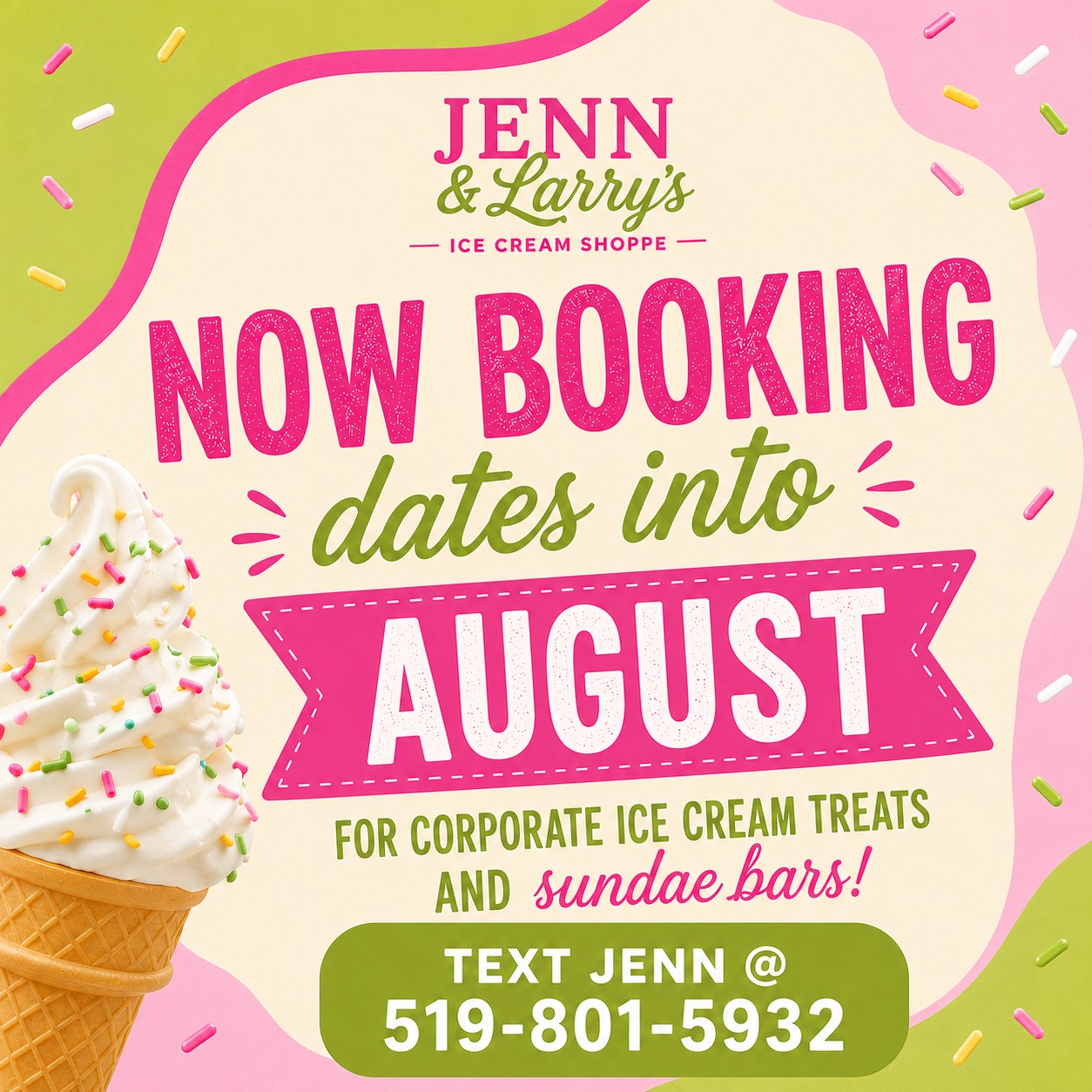 🍦 Now Booking into August! 🍦