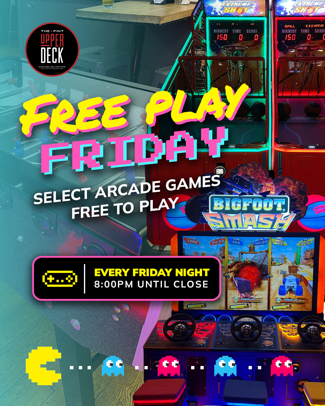 THE DAY HAS COME. Free Play Friday begins tonight 🕹️👾