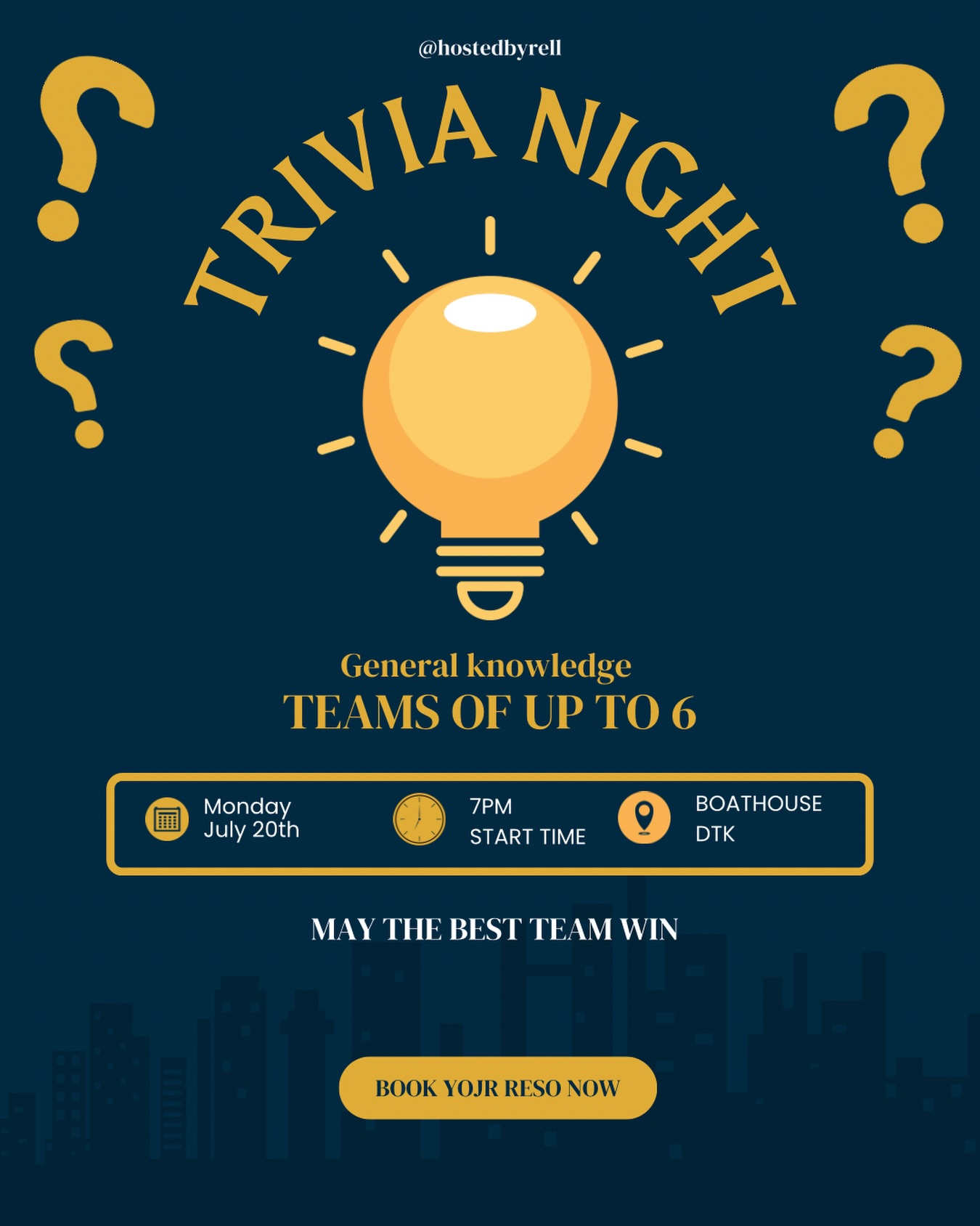 Calling all know it all’s! July 20th at Boathouse, we take a look at a little bit of everything with General Knowledge t