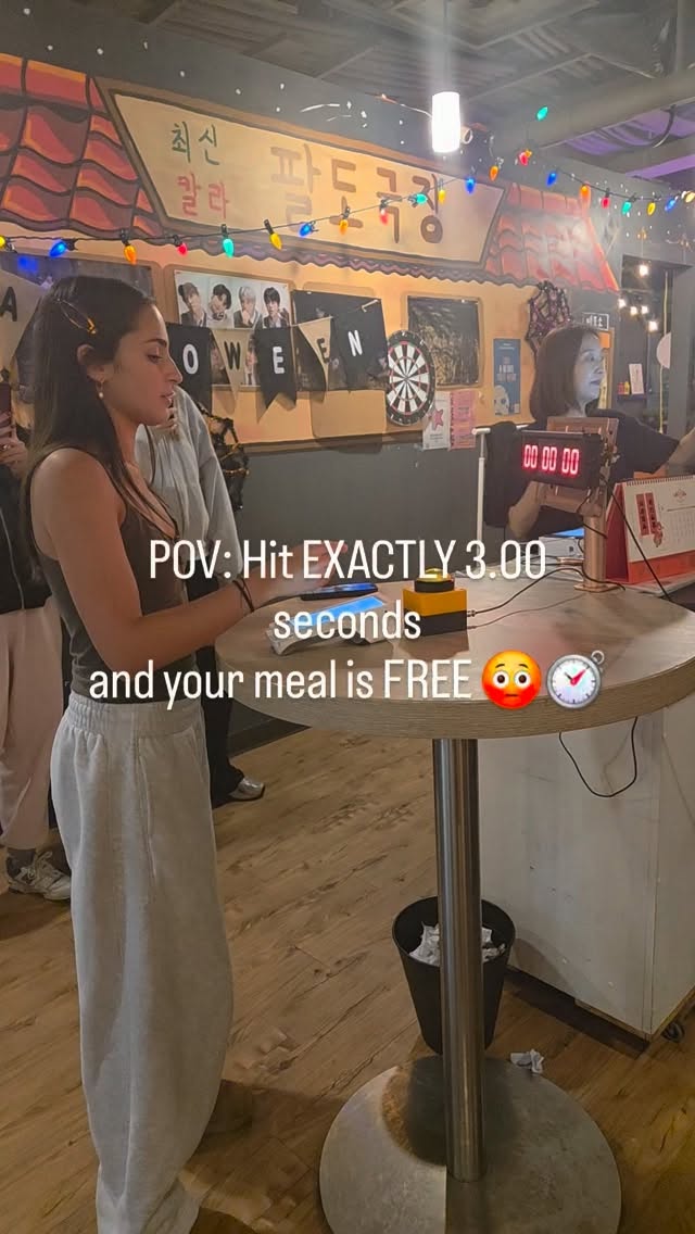 POV: Your whole meal could be FREE… if you can stop the timer at EXACTLY 3.00 seconds. ⏱️😳