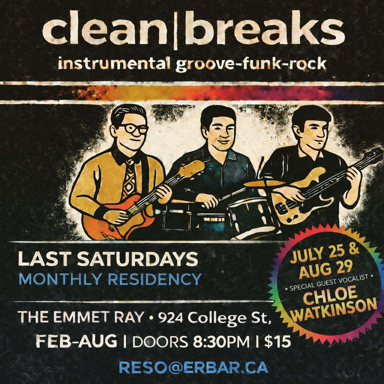 next up. last saturdays @theemmetray w/special guest vocals by @_chloelovesme | reservations: reso@erbar.ca #cleanbreaks