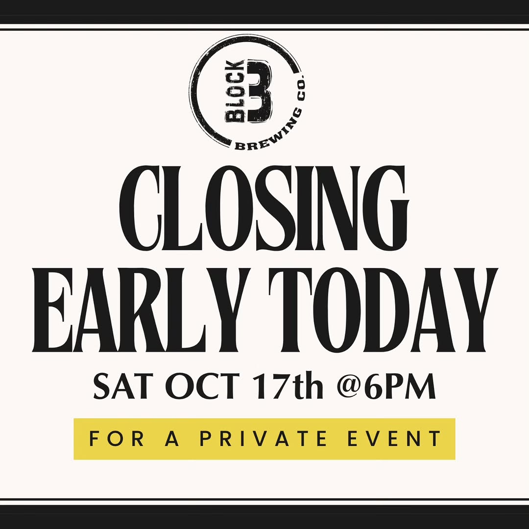 Hey Beer Friends!! Just a heads up that we will be closing at 6pm today for a private event!! 👍